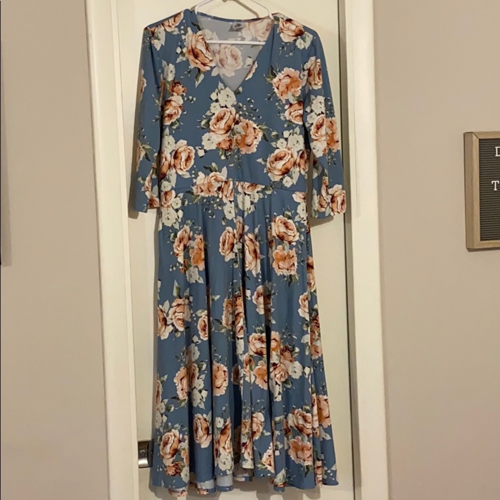 Blue floral dress